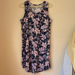 Wonderly Navy Floral Womens M Sleeveless Tank Dress